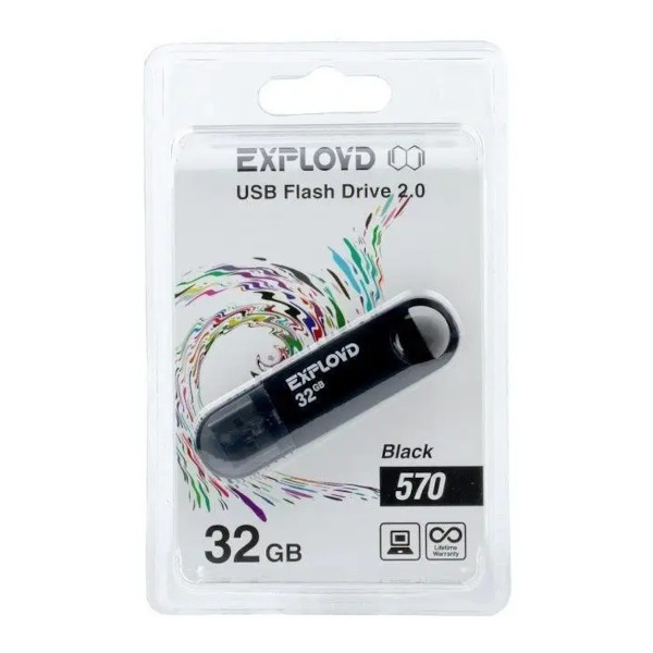 Память Flash Drive 32Gb USB 2.0 Exployd 570 черный EX-32GB-570-Black
