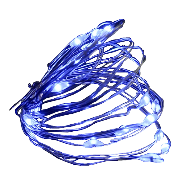 Гирлянда LED "Проволока" 20 ламп, 1,9м, голубой, 2*CR2032 НУ-3649 Миленд