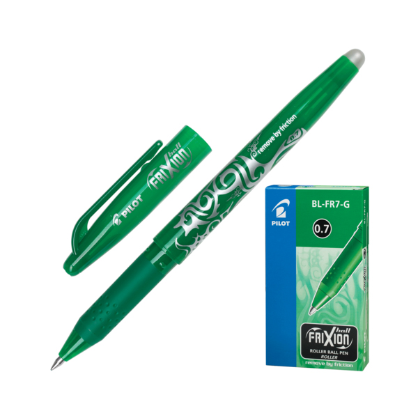 Ручка гелевая стираемая 0,7мм, зеленый, корп. зеленый "Frixion Point" BL-FR-7 (G) Pilot