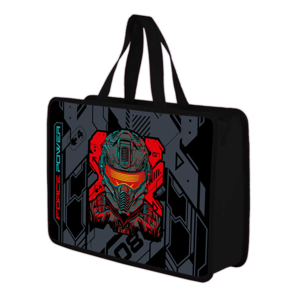 Папка с ручками А4 1отд., пластик, молния "Кибер" 66307 Феникс+