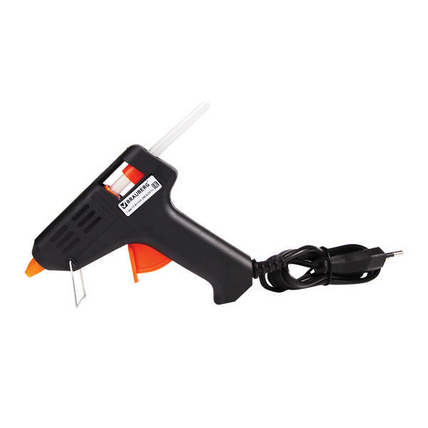 Клеевой пистолет  15Вт 7мм BRAUBERG в блистере, 2 клеевых стержня в компл. 670322