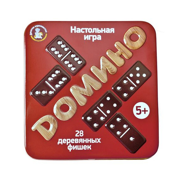 Настольная игра "Домино" металлич.коробка  02990 Десятое королевство