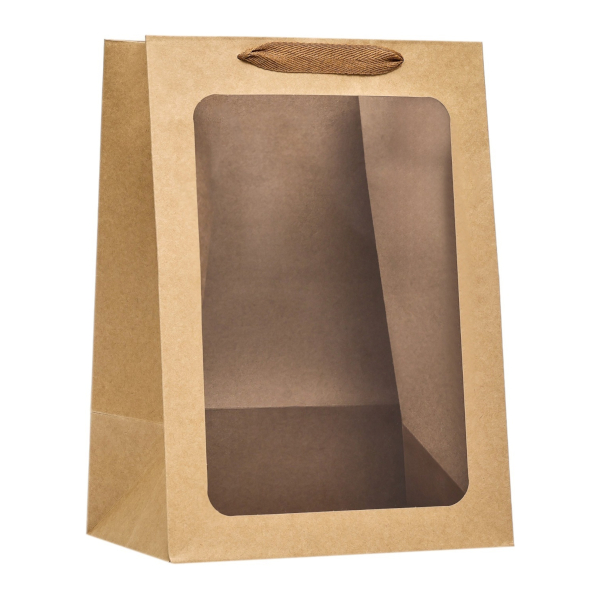 Пакет бумажный 35*25*18см "С окном" крафт 10505835 Upak land