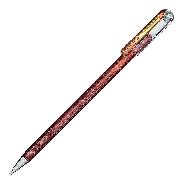 Ручка гелевая 1мм, оранжевый/желтый, оранж. корп. "Hybrid Dual Metallic" K110-DFX Pentel