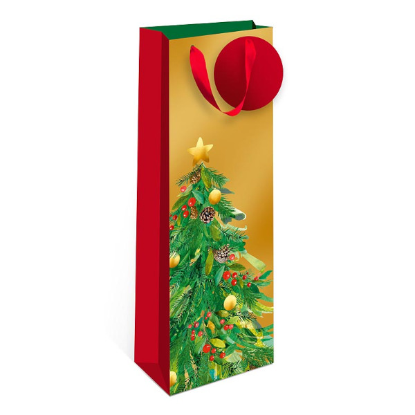 Пакет под бутылку 36*12*8,5см "Елка" бумажный 1597.005 Арт Дизайн