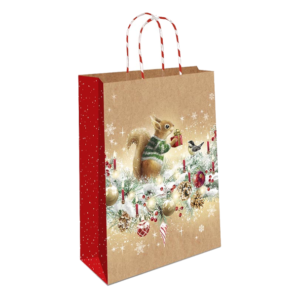 Пакет бумажный 32*26*12см "Белочка" крафт 0396.620 Арт Дизайн
