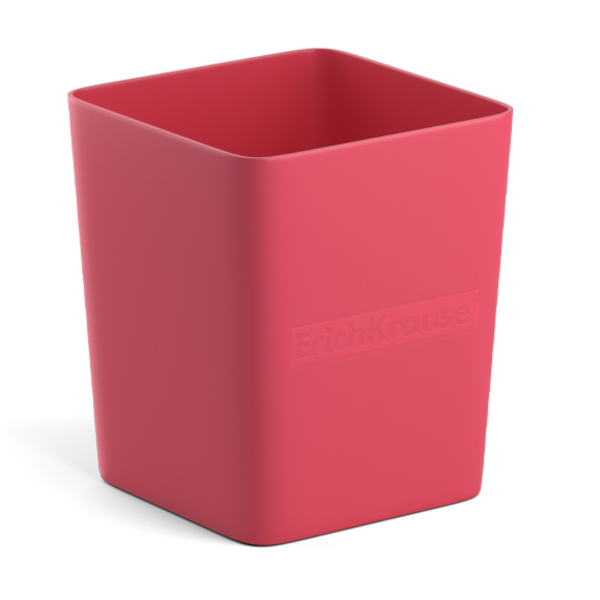 Подставка-стакан для пиш. прин. "Base.Bubble Gum" 7,9*7,9*9см, квадрат., пластик, розовый 57997 EK