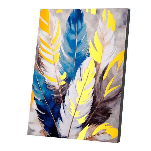 Картина по номерам Школа талантов 40*50см "Перья" с золотой краской 9883135