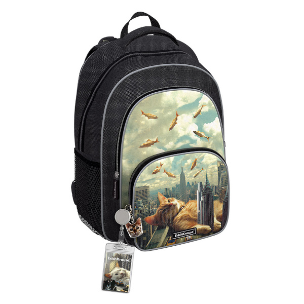 Рюкзак Erich Krause "ErgoLine 17L Big City Cats" 1отд., 4карм., 39*30*22см 62812