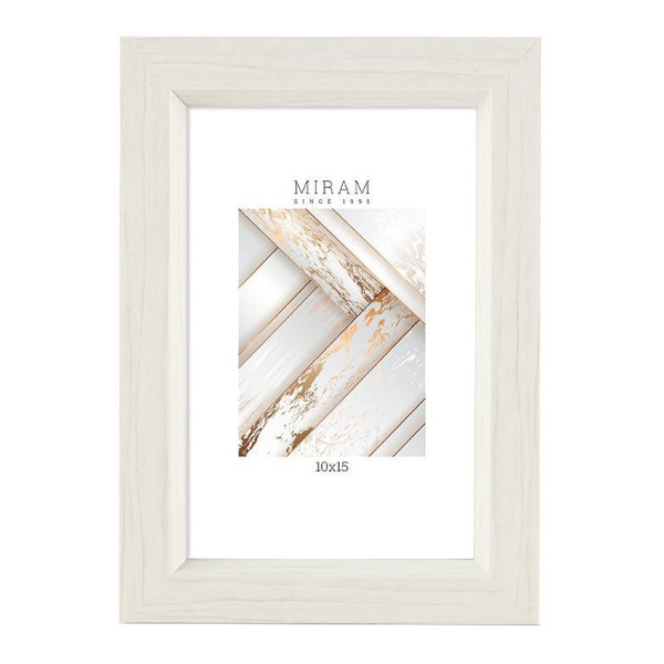 Фоторамка 10*15 пластик, багет 19мм, белый, вставка пластик, ножка 640061-4 МИРАМ