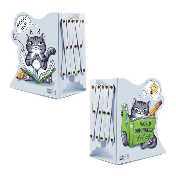 Подставка для книг раздвижная "Кот" 10,2*19,1*15см, металл 60663 Феникс+