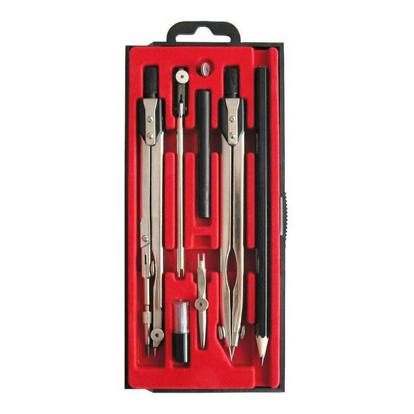 Готовальня Globus "Technica" 8 предм., метал. циркуль 155мм, пластик. футляр НЧ-8-Ш-03/НЧ-8-70-60