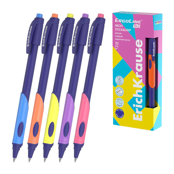 Ручка шар. для левшей масл.осн 0,5мм, синий, ассорти корп. "ErgoLine Kids" 63116 Erich Krause