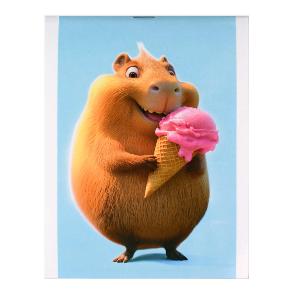 Блокнот А6 40л "Капибара с мороженым" клетка, скоба, мягк.обл., картон, рисунок 71603 Феникс+