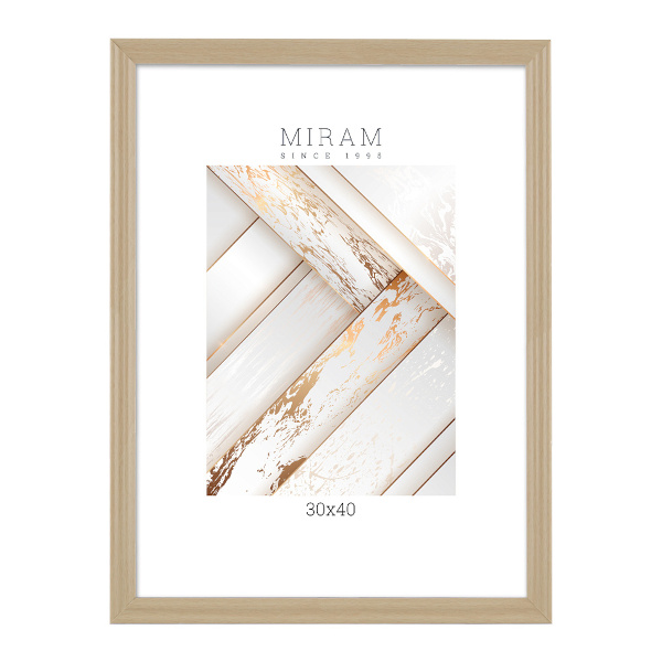 Фоторамка 30*40 пластик, багет 20мм, светлое дерево, вставка пластик 640245-15 МИРАМ