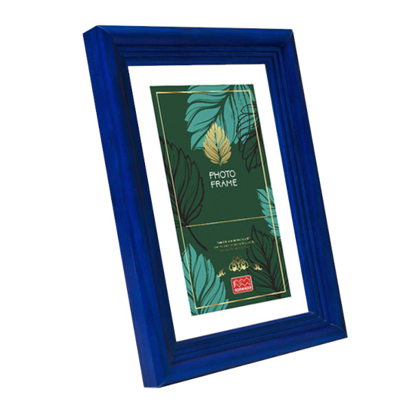 Фоторамка 15*21 дерево, багет 20мм, синий, вставка стекло, ножка С20РС1521син Полином