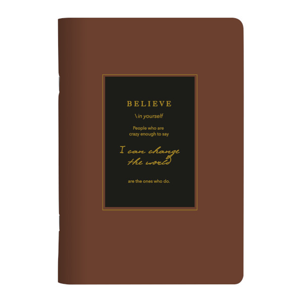 Тетрадь 40л А5 клетка "Believe. Коричневая рамка" картон, рисунок N4782 Be Smart