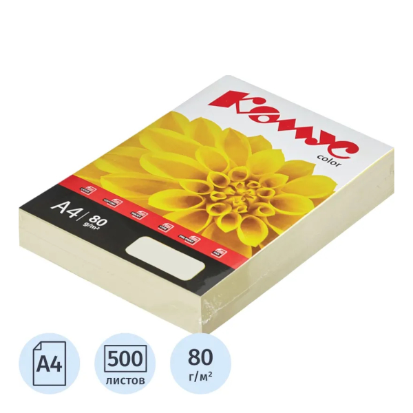 Бумага А4 80г/500л сливки пастель "Color" 619926 Комус