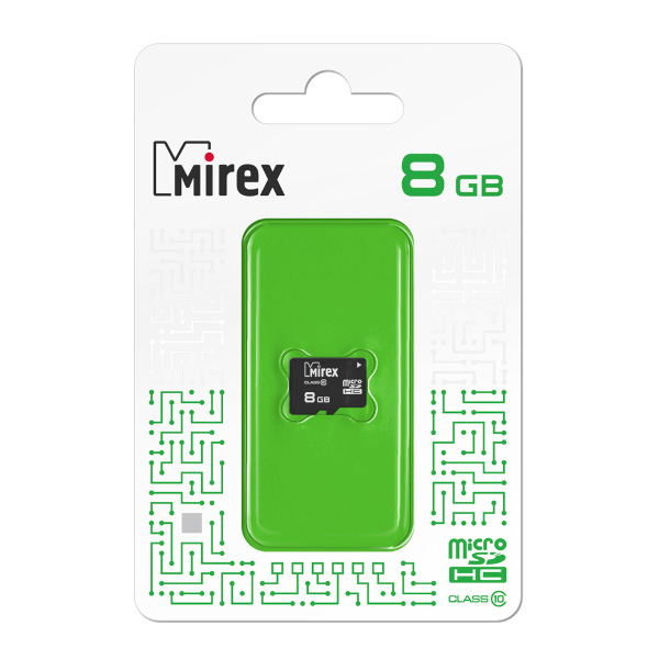 Карта памяти micro SDHC 8Gb Mirex Class 10 б/адаптера 13612-MC10SD08