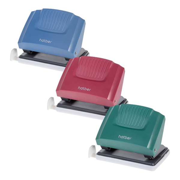 Дырокол 20л Hatber "Energy" с линейкой, ассорти DP_085969