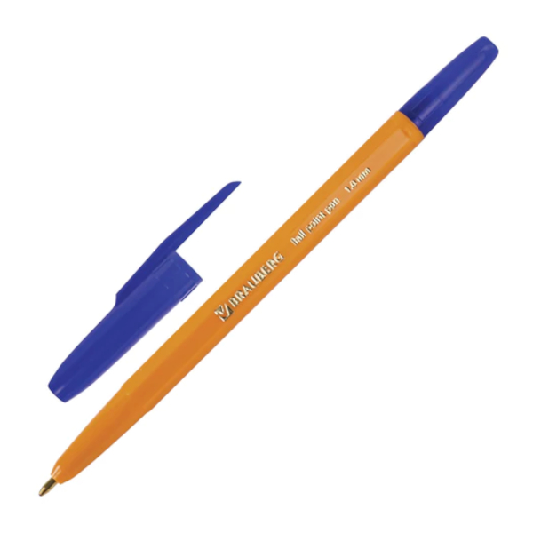 Ручка шар. 1,0мм, синий, оранж. корп. "Carina Orange" 141668 Brauberg