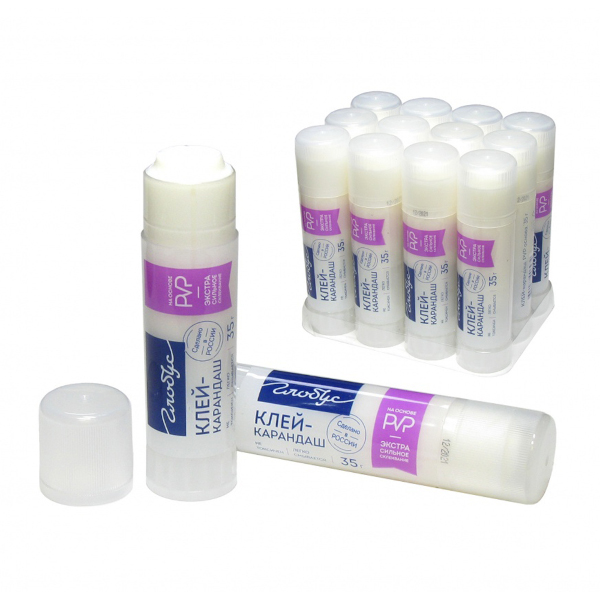 Клей-карандаш 35г, ПВП "Стандарт" 1013 Globus