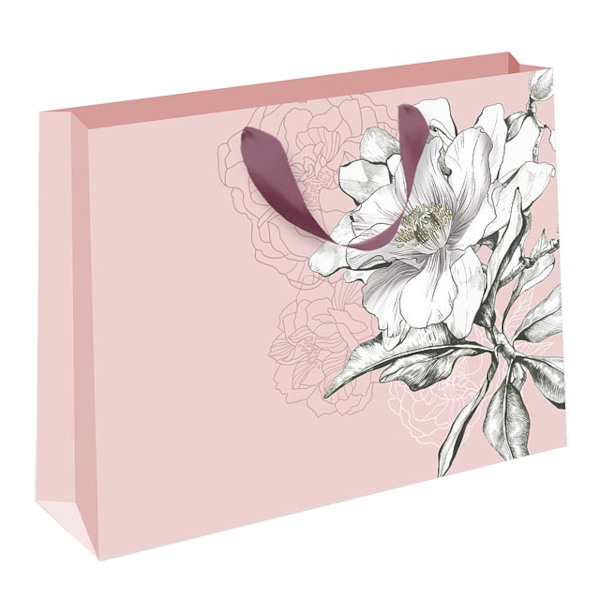 Пакет бумажный 40*50*15см "Цветок на розовом" 1326.663 Арт Дизайн