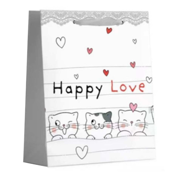 Пакет бумажный 23*18*10см "Влюбленные котята" ППК-0021 Dream cards.