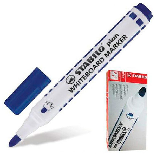 Маркер для доски 2,5-3,5мм, пулевид., синий, пластик. корп. 641/41 Stabilo