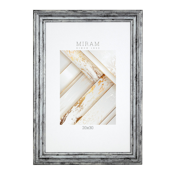Фоторамка 20*30 пластик, багет 26мм, серебро, вставка пластик 642623-8 МИРАМ