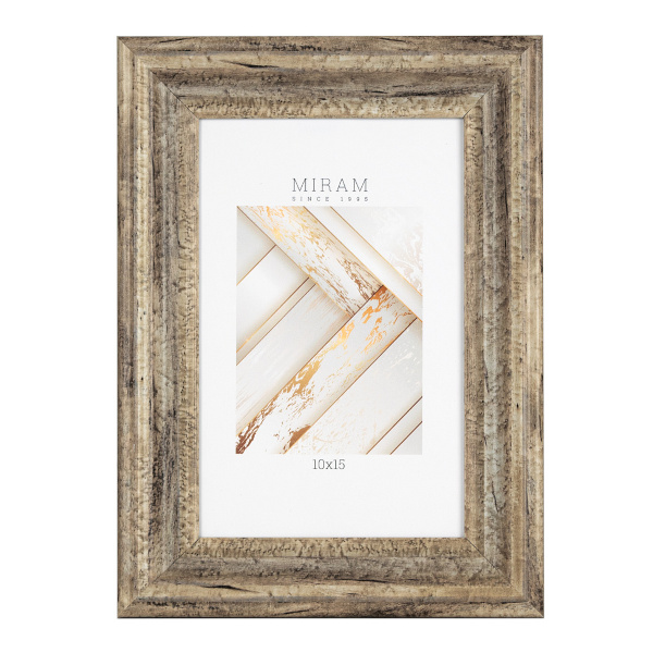 Фоторамка 10*15 пластик, багет 26мм, коричневый, вставка пластик, ножка 642643-4 МИРАМ