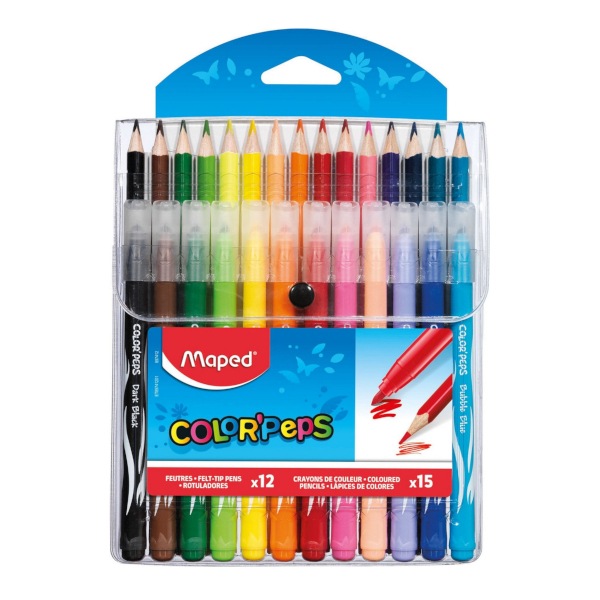 Набор для рисования "ColorPeps" 12фломаст.+15цв.каранд., пластик.уп. 897412 Maped