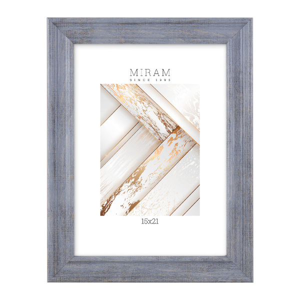 Фоторамка 15*21 пластик, багет 25мм, серый, вставка пластик, ножка 642445-6 МИРАМ