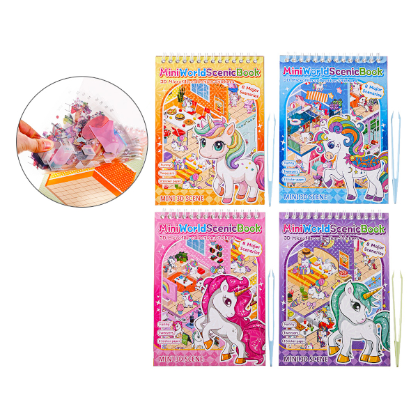 Наклейки-румбокс "Единорог" 133*190мм, поле-8л, наклейки-8л, ассорти M-20764 MAZARI ТМ