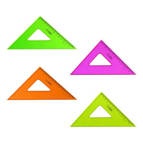 Треугольник 45град, 12см, пластик, тонир. ассорти "Neon Crystal" ТК44/46/440 СТАММ