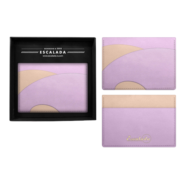 Картхолдер "Плезир" 1отд., 3карм., иск.кожа, сиреневый/беж. 70785 Escalada