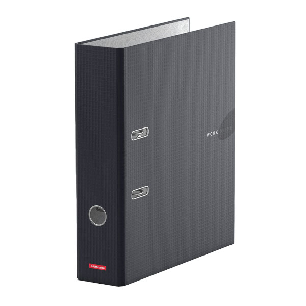 Папка-регистратор А4, 70мм, картон/лам.бум., тиснение, черный "Work Inside" 19864 Erich Krause