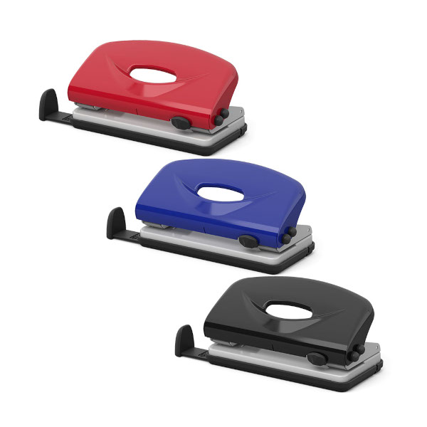 Дырокол 10л Erich Krause U10 с линейкой, ассорти ЕК17709