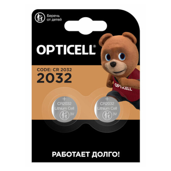 Батарейка Opticell CR2032 литиевая BL2 5060001 (1уп*2шт) 5060002