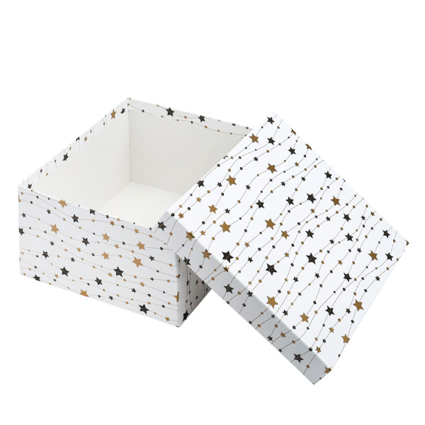 Коробка 15,5*15,5*9см "Новогодние звездочки" ПП-9811 Миленд