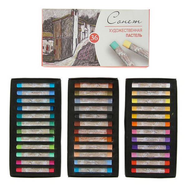 Пастель художественная Невская палитра "Сонет" 36цв, круглая, карт.уп. 7141225