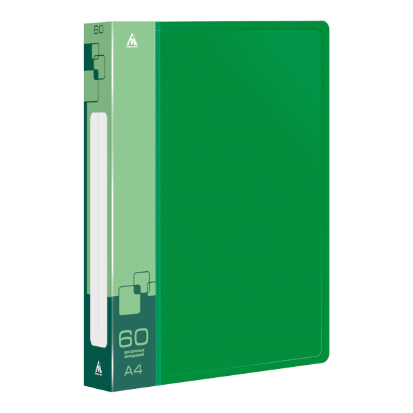 Папка 60 файлов А4, 39мм, 700мкм, карман корешок, зеленая BPV60GREEN Бюрократ