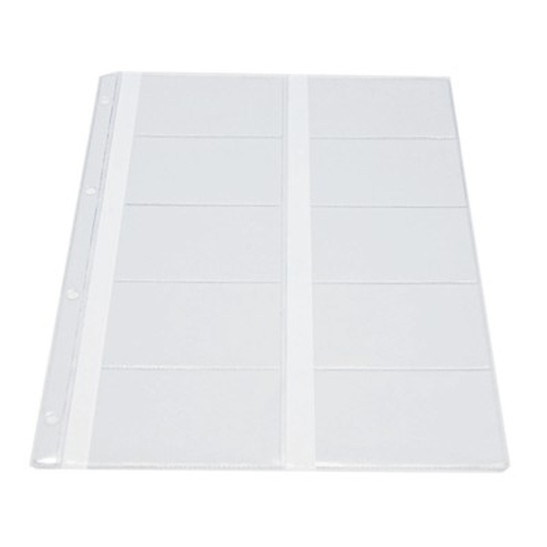 Папка-вкладыш для визиток на 20 карточек 120мкм (А4 прозрачная) (уп 10шт) 1шт