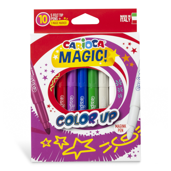 Фломастеры Carioca "Magic Markers" 9+1цв, меняющие цвет, смыв., карт.уп. 43181