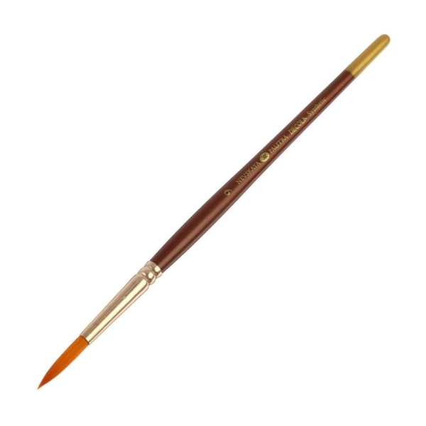 Кисть синтетика №9 "Decola" 4,5мм, круглая, короткая ручка 2066779 Невская Палитра