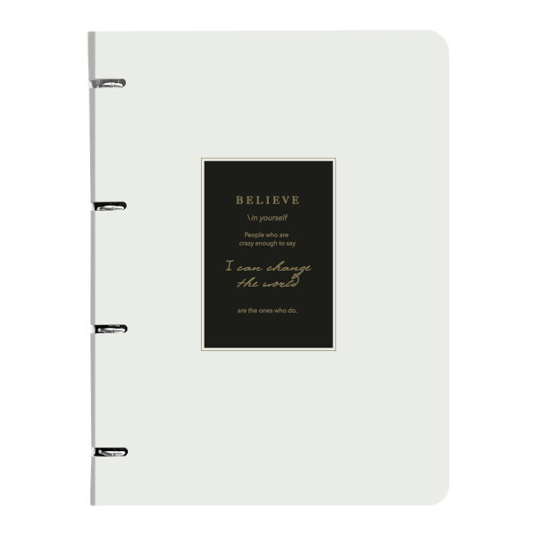 Тетрадь 120л А4+ клетка на кольцах "Believe. Айвори рамка" картон, рисунок N5455 Be Smart