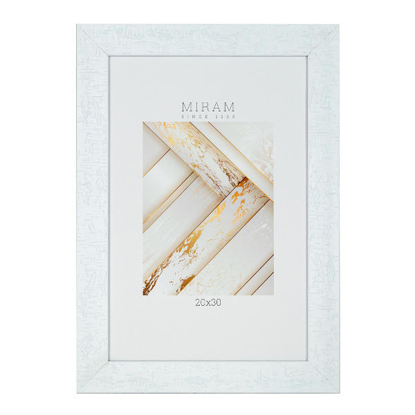 Фоторамка 20*30 пластик, багет 30мм, белый, вставка пластик 651561-8 МИРАМ