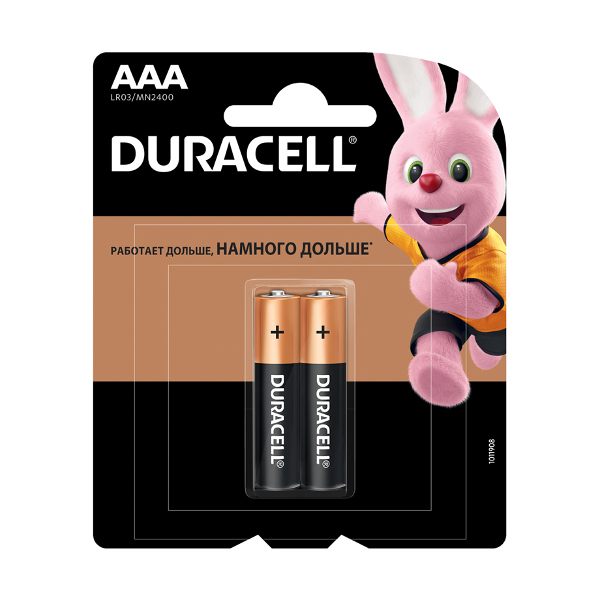 Батарейка Duracell AAA/LR03/MN2400 Basic BL2 (1уп*2шт) купить в Красноярске