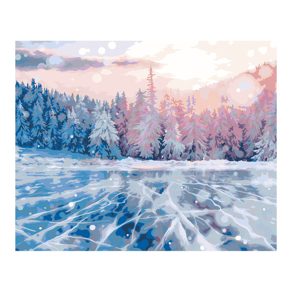 Картина по номерам ФРЕЯ 40*50см "Ледяное озеро" PNB/PL-102
