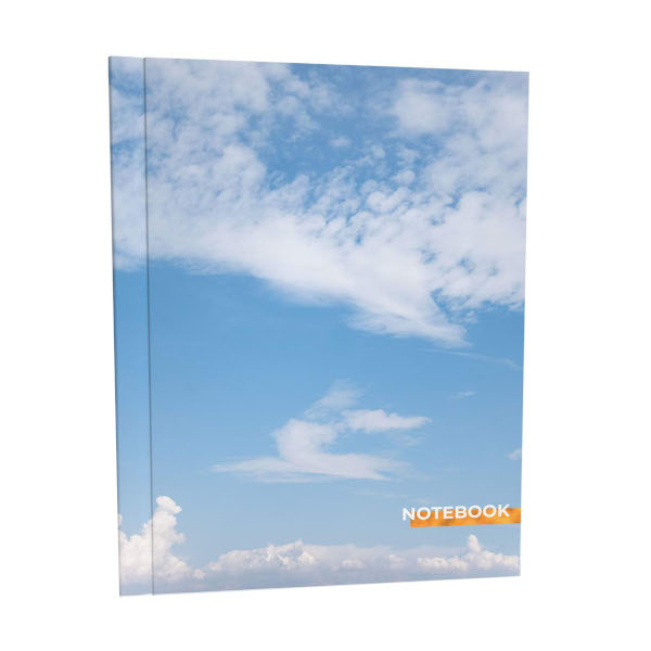 Записная книга А5 80л "Облака" клетка, сшивка, интегр.обл., картон, рисунок 13461 Academy Style
